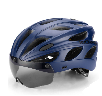 Bicycle with goggles helmet